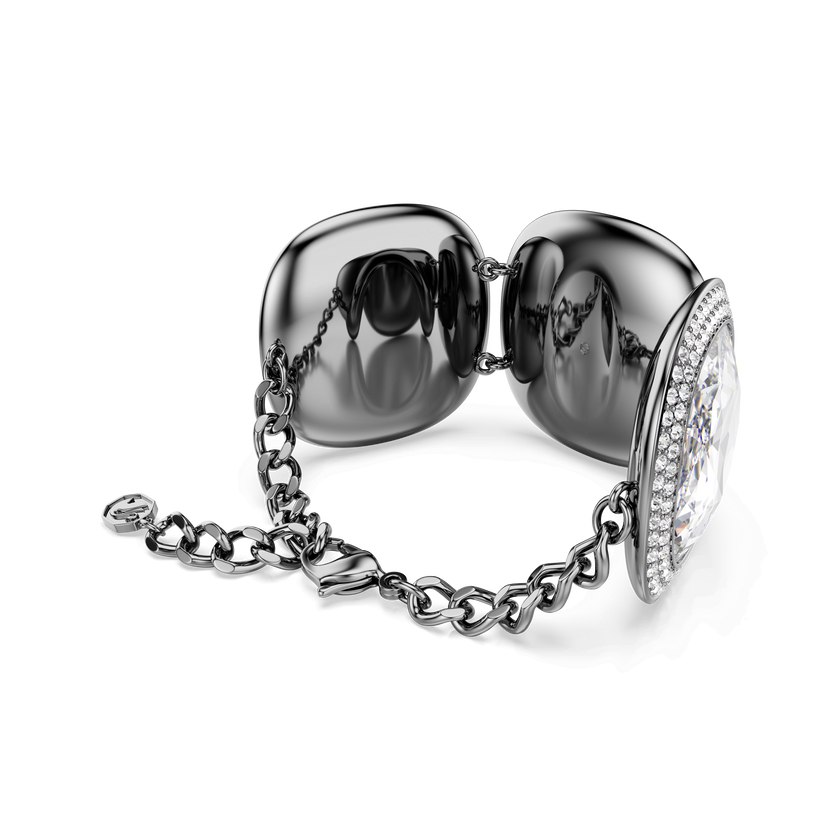 swarovski una angelic bracelet  cushion cut  white  ruthenium plated