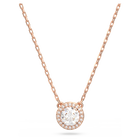 Constella pendant, Round cut, Pavé, White, Rose gold-tone plated