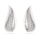 swarovski classica drop earrings  round cut  white  sterling silver