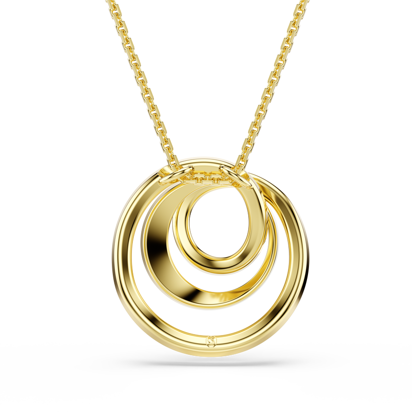 swarovski hyperbola necklace  round cut  white  gold tone plated