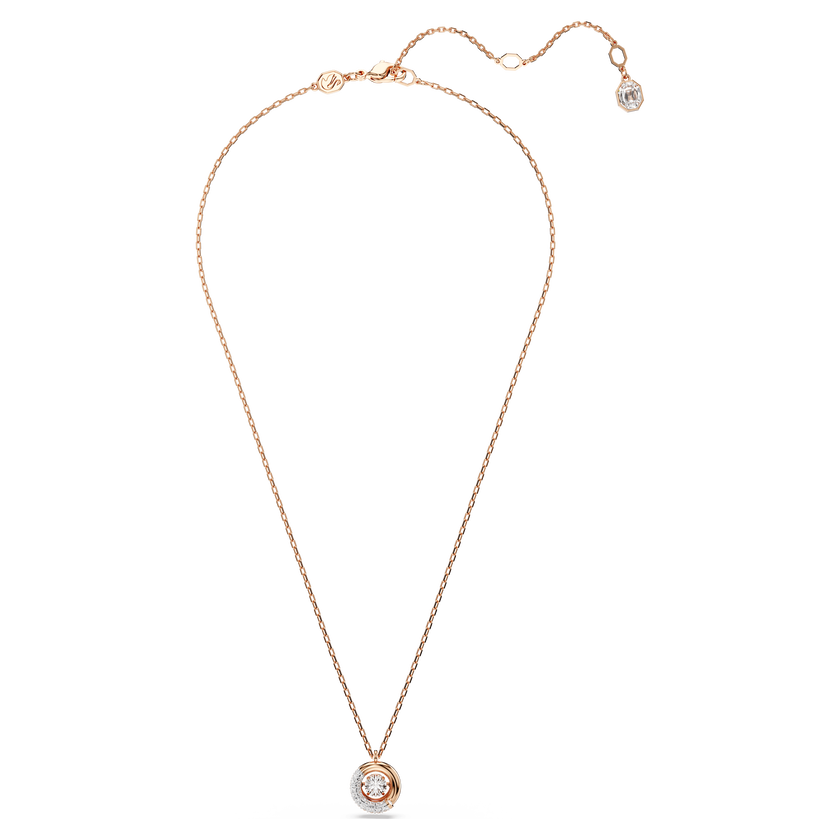 swarovski dextera pendant  round cut  white  rose gold tone plated