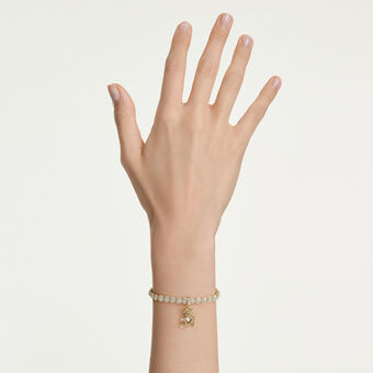 swarovski idyllia charm  mixed cuts  teddy  gold tone  gold tone plated