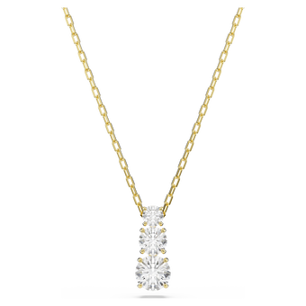 swarovski stilla attract pendant  round cut  white  18k gold finish