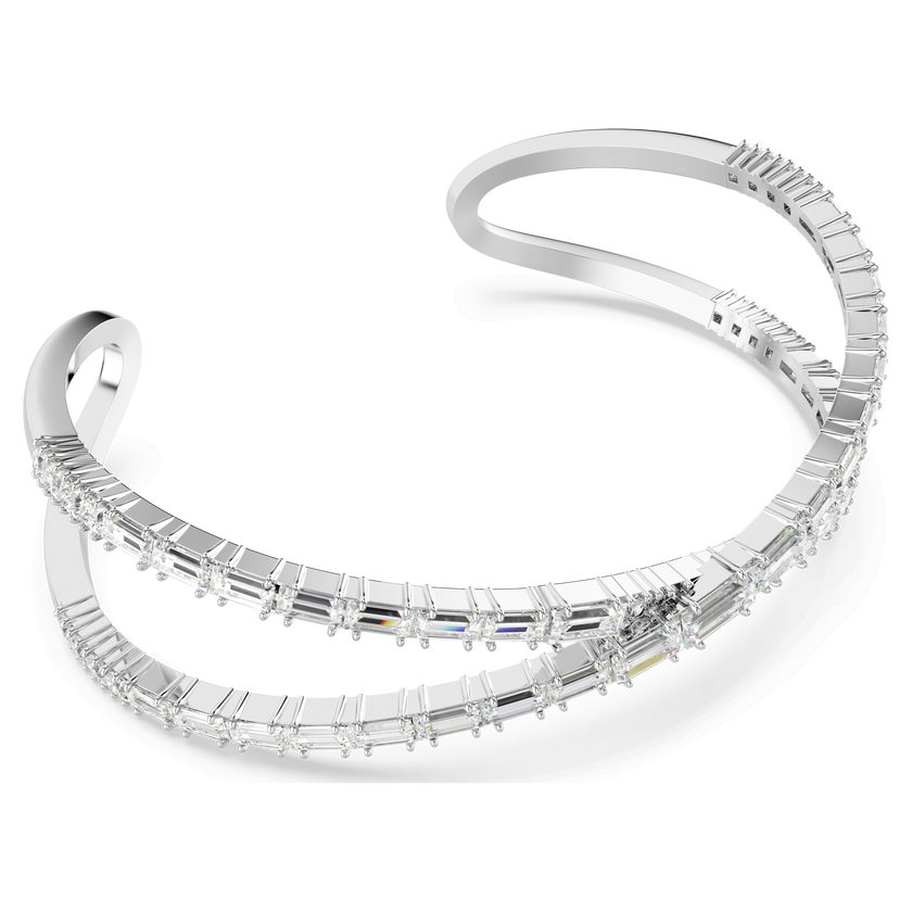 swarovski hyperbola cuff  infinity  white  rhodium plated