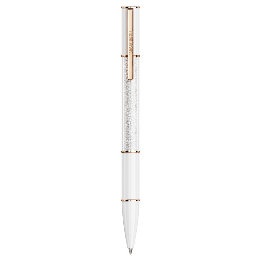 swarovski crystalline lustre ballpoint pen  white  rose gold tone plated
