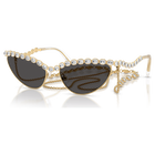 swarovski sunglasses  cat eye shape  chain  gray
