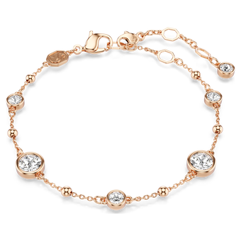 swarovski imber bracelet  round cut  white  18k rose gold finish