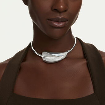 swarovski classica choker  statement  round cut  white  sterling silver