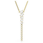 swarovski mesmera y necklace  mixed cuts  white  18k gold finish