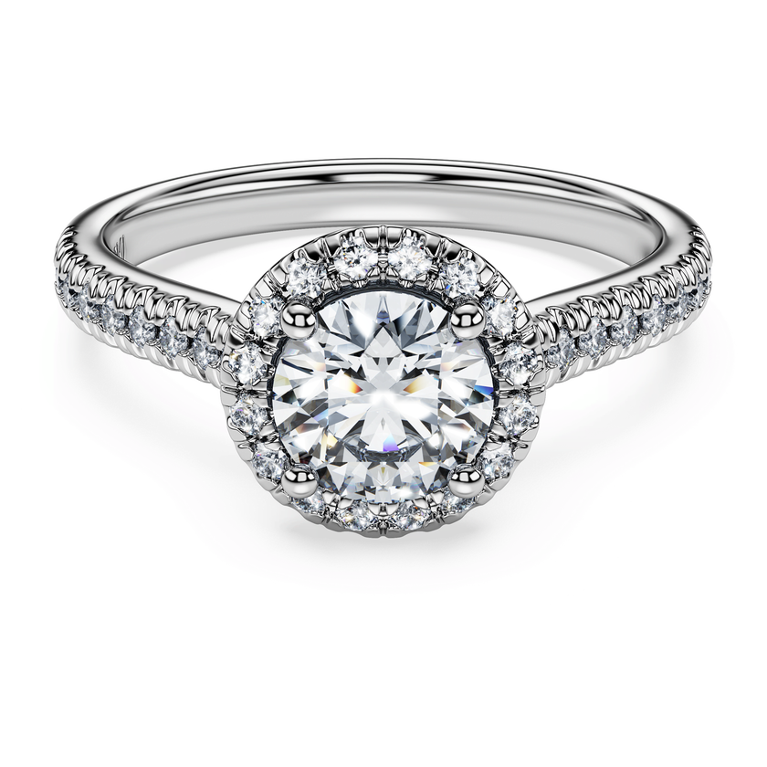 swarovski eternity halo solitaire ring  laboratory grown diamonds 1 33 ct tw  18k white gold