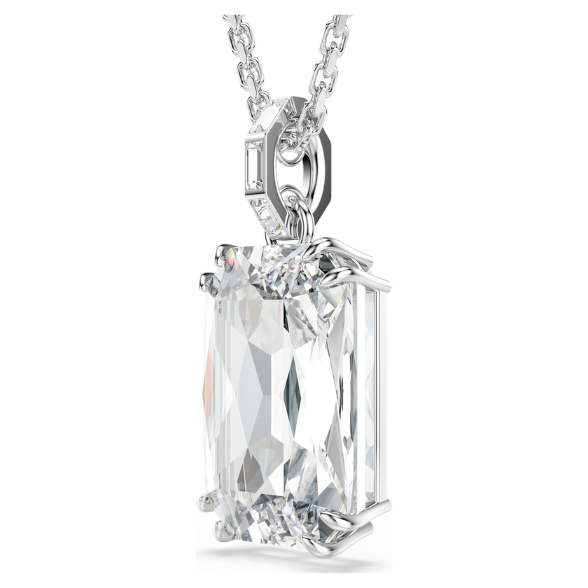 swarovski millenia pendant  octagon cut  white  rhodium plated