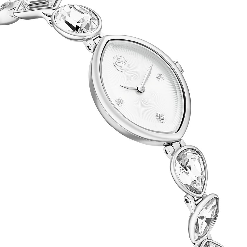 swarovski gema watch  crystal bracelet  silver tone  stainless steel
