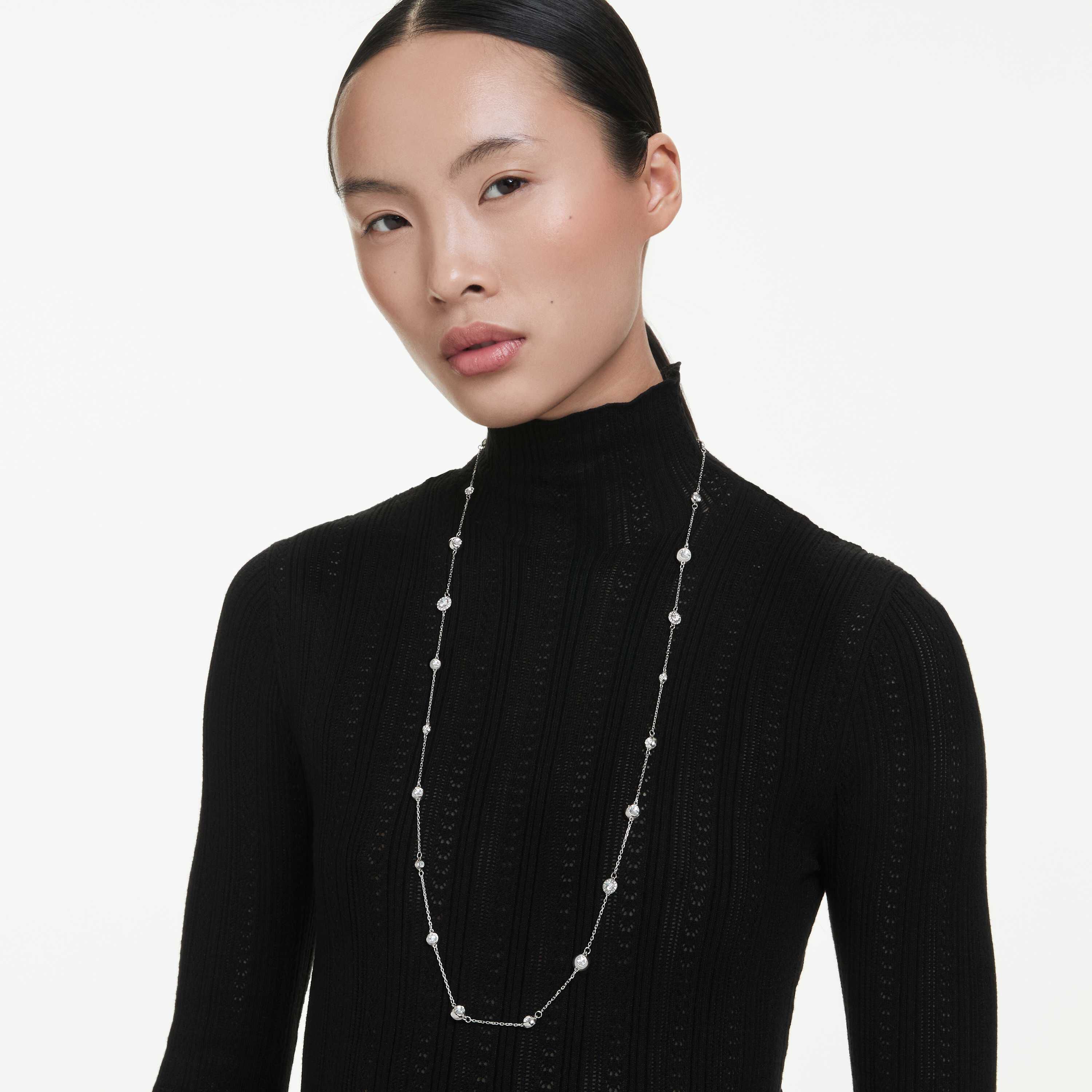 swarovski una angelic strandage  round cut  white  rhodium plated