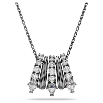 swarovski sublima pendant  white  ruthenium plated