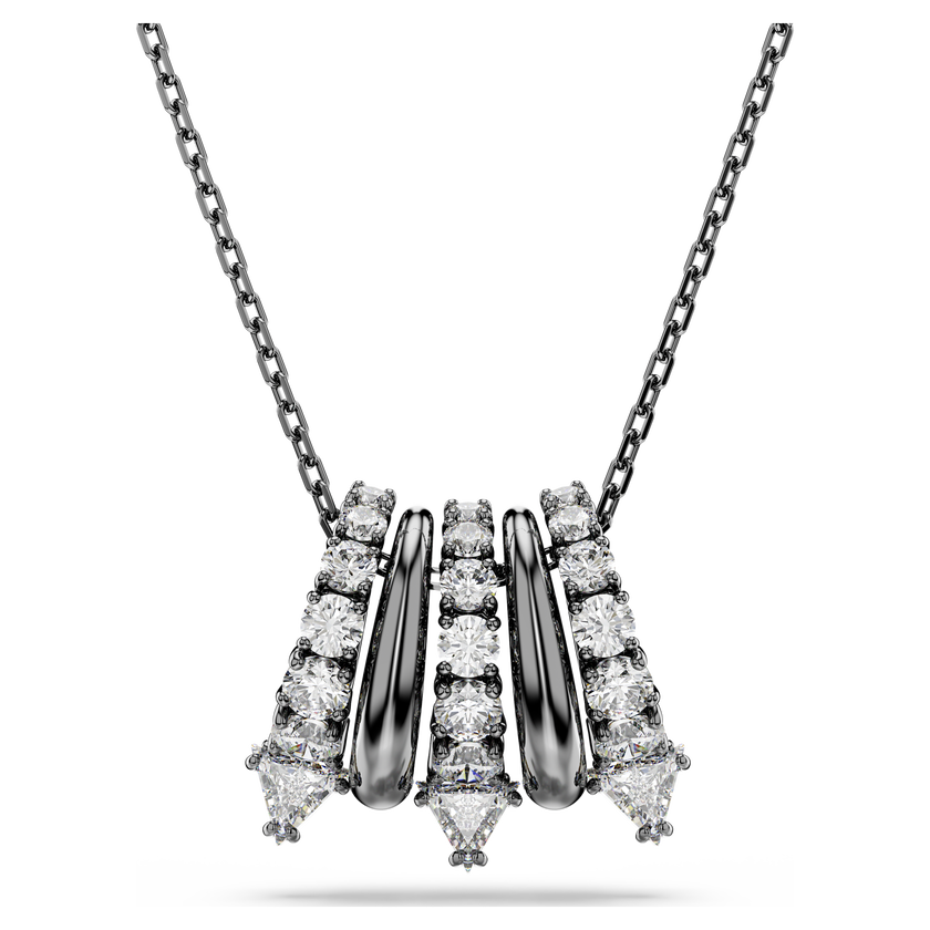 swarovski sublima pendant  white  ruthenium plated