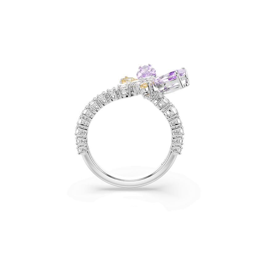 ariana grande x swarovski motif ring  mixed cuts  dragonfly  multicolored  rhodium plated