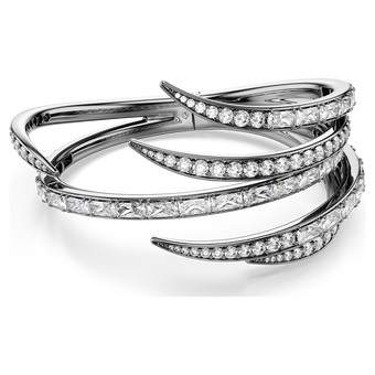 swarovski the vienna collection bangle  feather  white  ruthenium plated