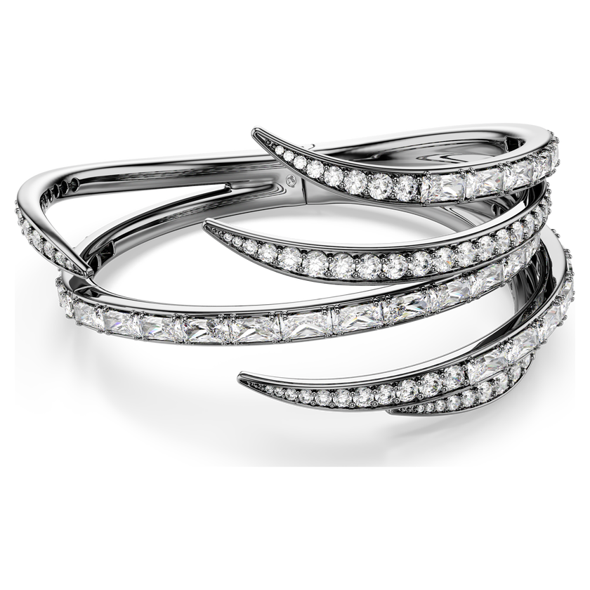 swarovski the vienna collection bangle  feather  white  ruthenium plated