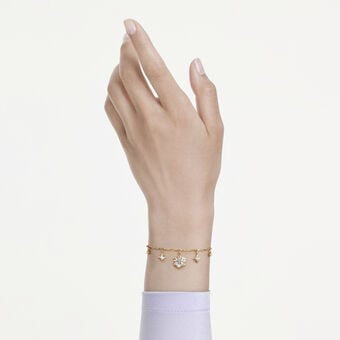 swarovski magic bracelet  mixed cuts  snowflake  white  18k gold finish