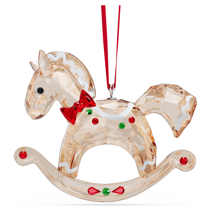 swarovski holiday cheers gingerbread rocking horse ornament