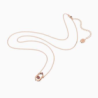 North pendant, Red, Rose gold-tone plated