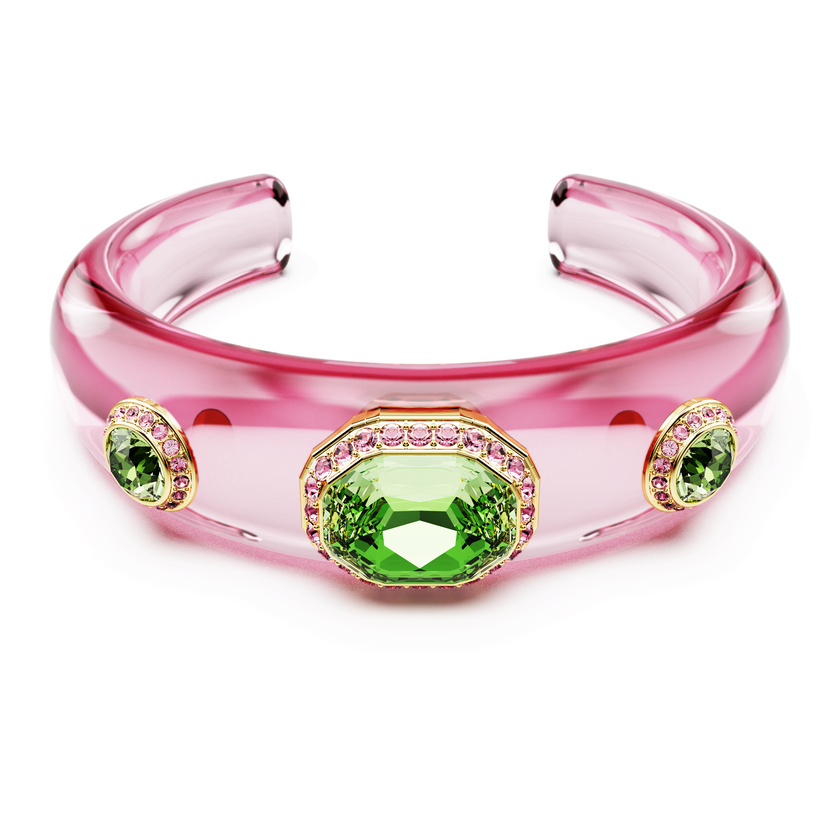 swarovski dulcis cuff  mixed cuts  multicolored  18k gold finish