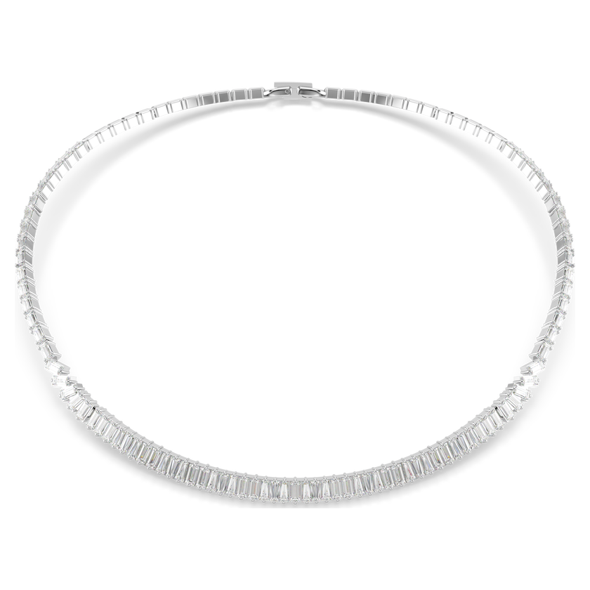 swarovski matrix necklace  baguette cut  white  rhodium plated