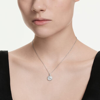 swarovski una angelic pendant  cushion cut  white  rhodium plated