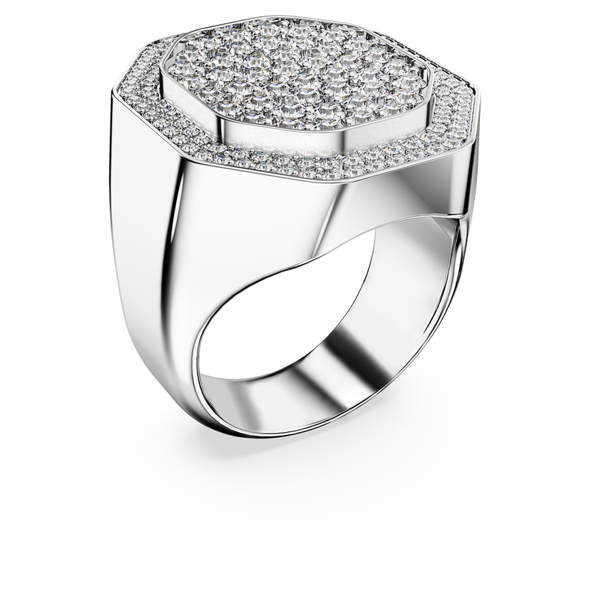 swarovski dextera cocktail ring  octagon shape  white  rhodium plated