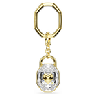 swarovski key ring  oval cut  white  gold tone plated