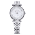 Crystalline Wonder watch, Swiss Made, Metal bracelet, Silver tone, Stainless steel