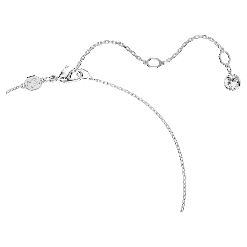 swarovski dextera y pendant  round cut  sphere and cube  white  rhodium plated