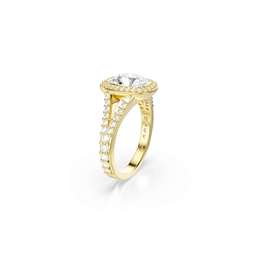 swarovski una angelic ring  cushion cut  white  18k gold finish
