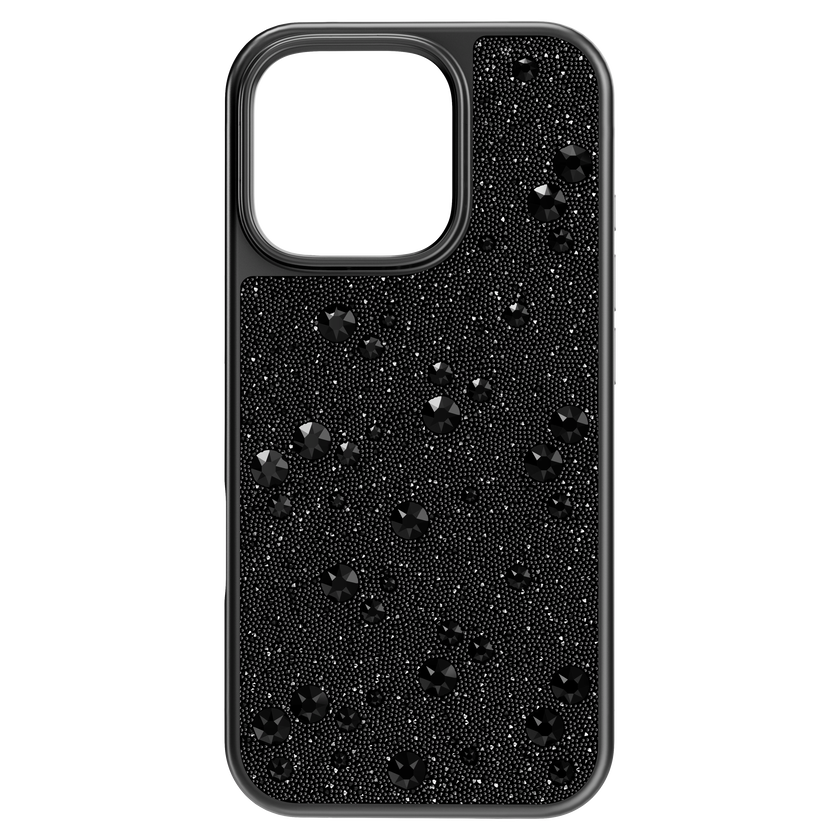 swarovski high smartphone case  scattered design  iphone  16 pro  black