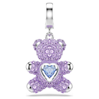 swarovski idyllia charm  mixed cuts  teddy  purple  rhodium plated