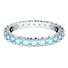 swarovski matrix ring  round cut  blue  rhodium plated