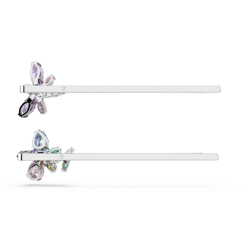 ariana grande x swarovski hair pin  mixed cuts  dragonfly  flower  multicolored  rhodium plated