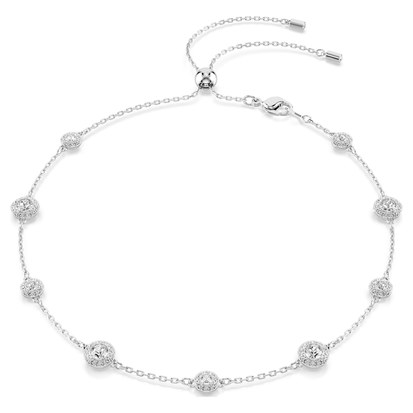 swarovski una angelic necklace  round cut  double sided motifs  white  rhodium plated