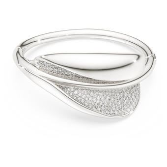swarovski classica bangle  statement  round cut  white  sterling silver