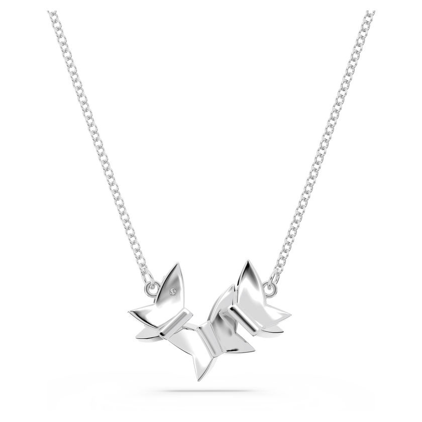 swarovski lilia necklace  butterfly  blue  rhodium plated