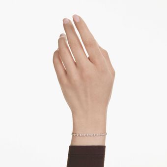 swarovski matrix bracelet  round cut  white  18k gold finish