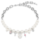 swarovski idyllia necklace  crystal pearl  mixed cuts  white  rhodium plated