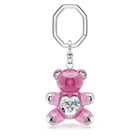 swarovski teddy key ring  bear  pink  rhodium plated