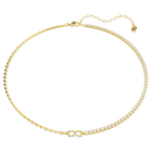 swarovski matrix necklace  round cut  white  18k gold finish