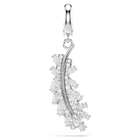 swarovski vienna charm  mixed cuts  feather  white  rhodium plated
