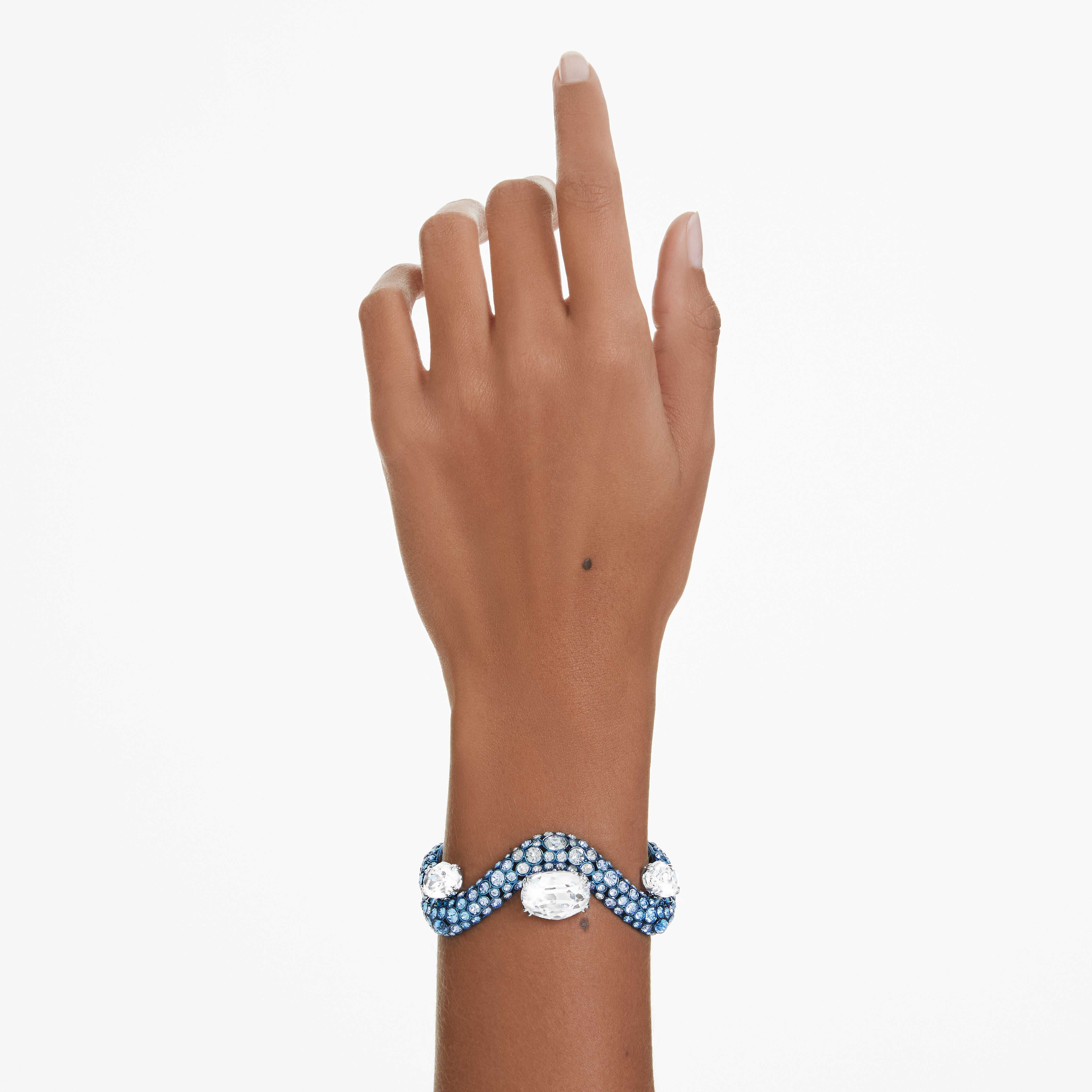 swarovski sublima bangle  mixed cuts  blue  blue finish