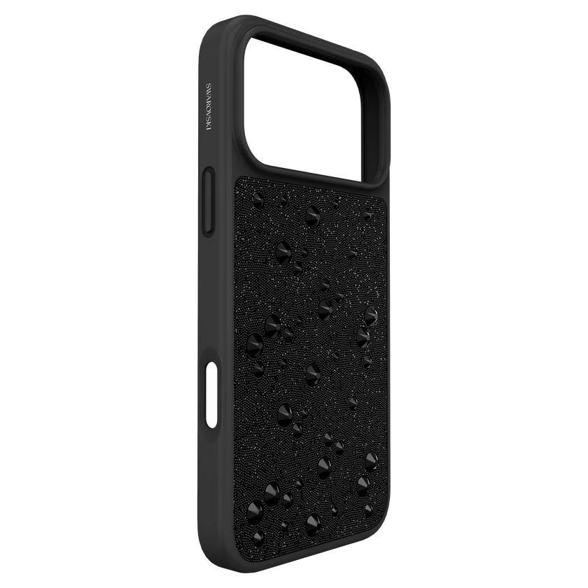 swarovski high smartphone case  flat back crystals  iphone  17 pro max  black
