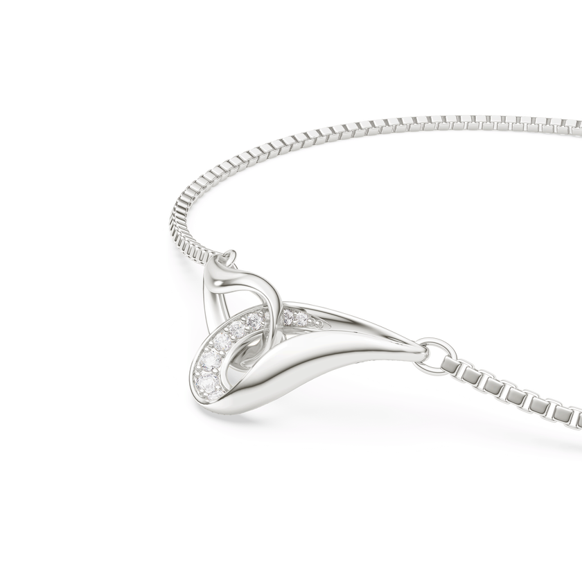 swarovski classica bracelet  round cut  interlocking  white  sterling silver