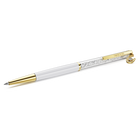 swarovski crystalline ballpoint pen  horse shoe  white  white lacquered  gold tone plated