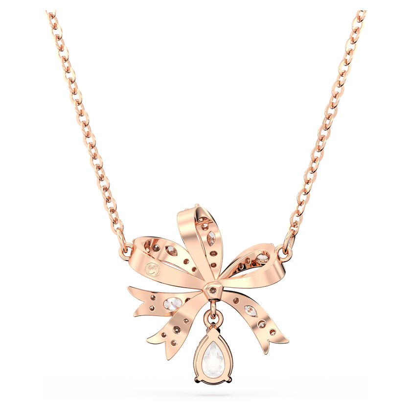 swarovski volta necklace  bow  small  white  rose gold tone plated